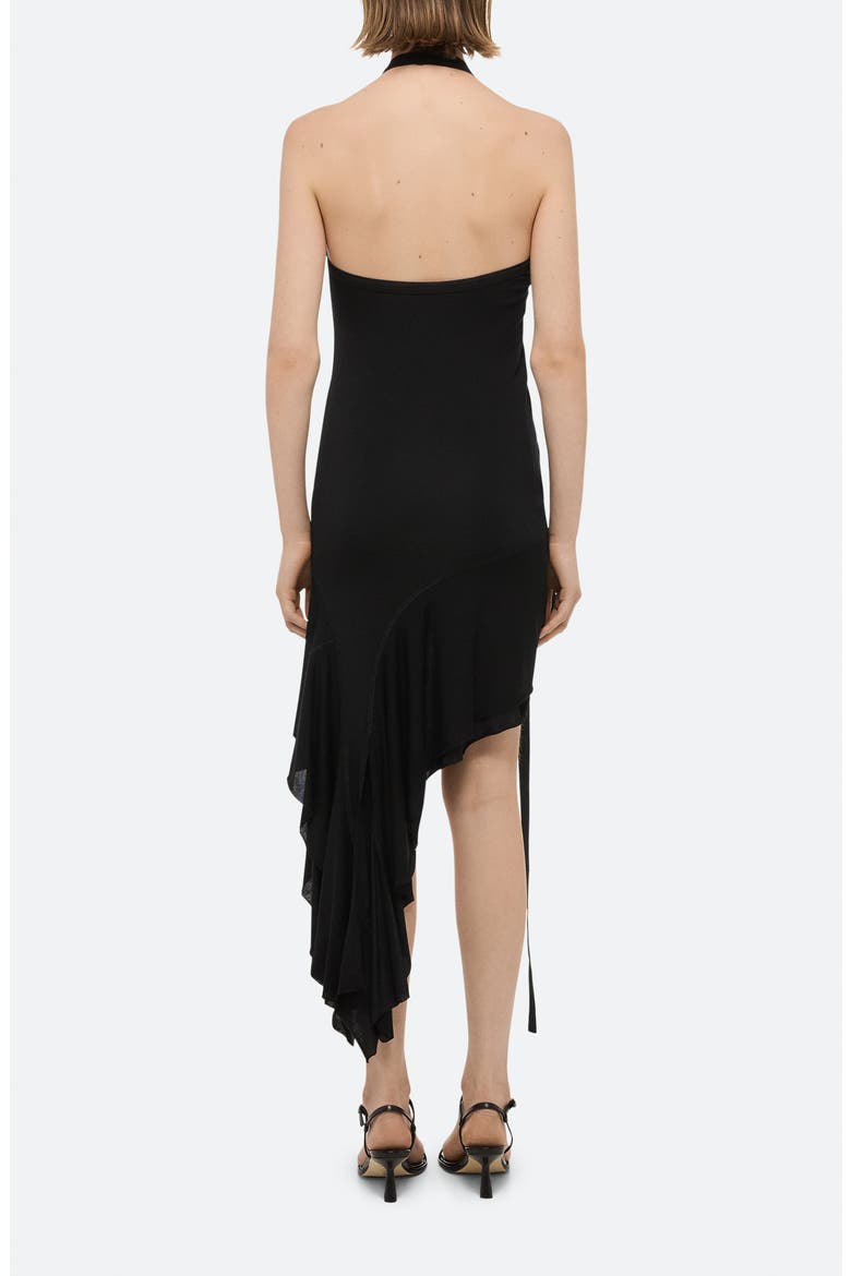 Side Drape Halter Midi Dress, Alternate, color, BLACK