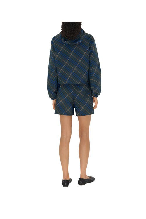 Burberry Plaid Long-sleeved Jacket In Midnight