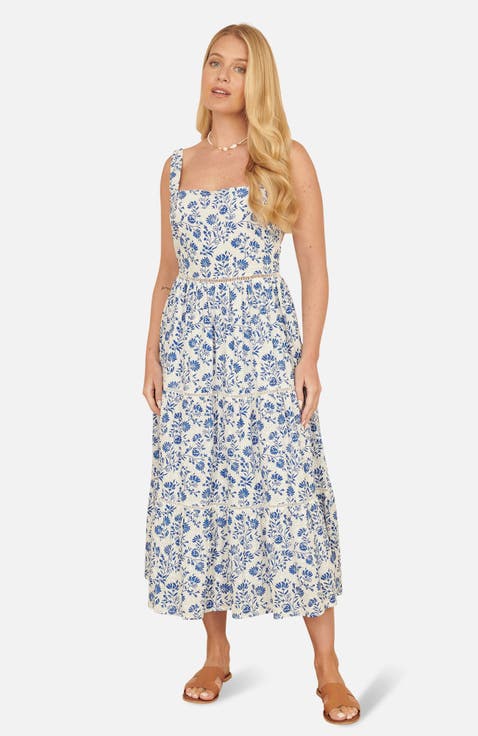 Floral Broderie Anglaise Midi Sun Dress