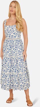 Yumi Floral Broderie Anglaise Midi Sun Dress