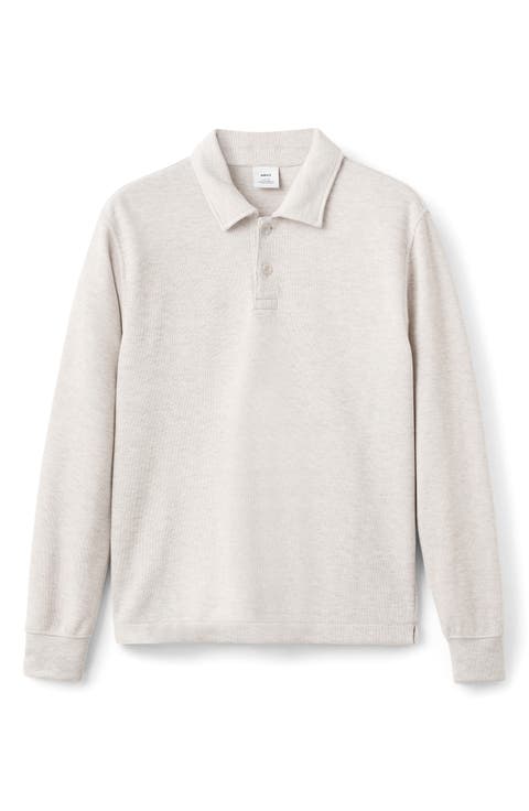 Ribbed Long Sleeve Polo