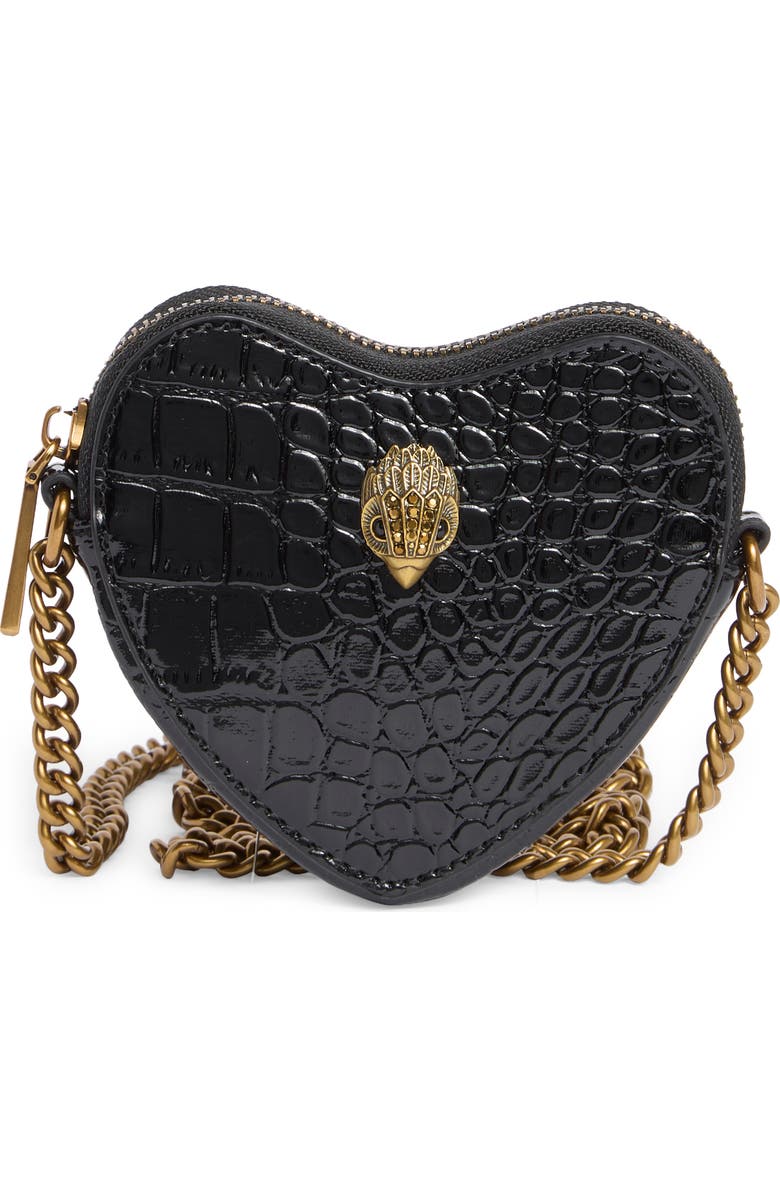 Kurt Geiger London Micro Heart Leather Crossbody Bag, Main, color,