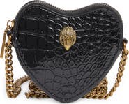 Kurt Geiger London Micro Heart Leather Crossbody Bag