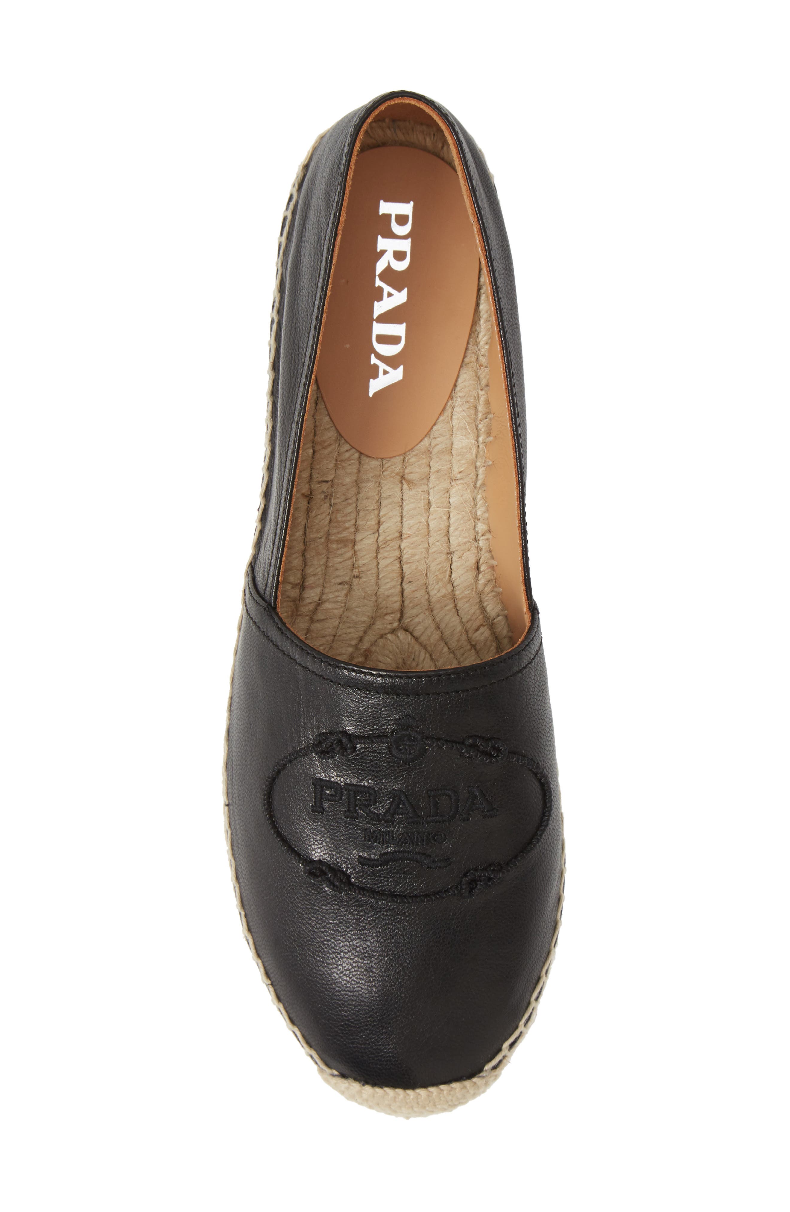 Prada Logo Logo Espadrille, Alternate, color, 