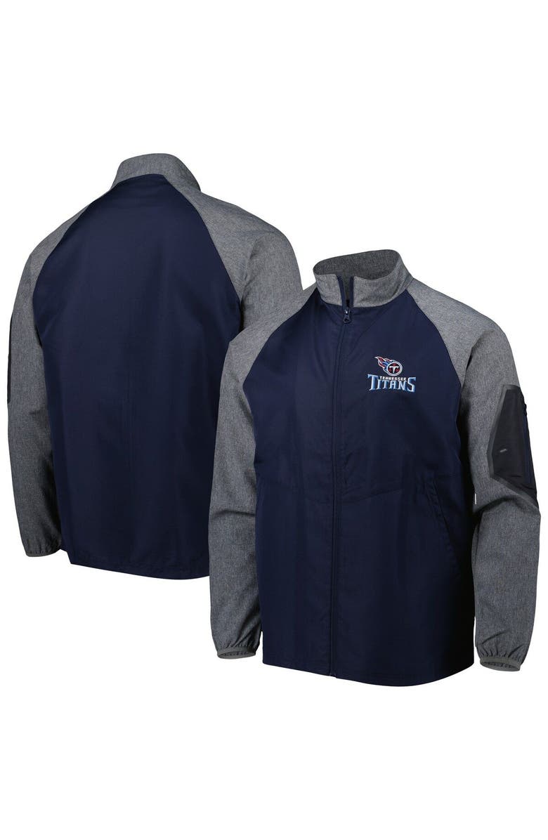 DUNBROOKE Men's Dunbrooke Navy Tennessee Titans Hurricane Raglan Full-Zip Windbreaker Jacket, Main, color, 
