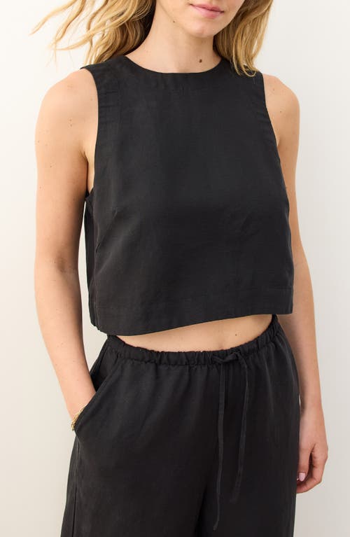 Marine Layer Quinn Sleeveless Linen Blend Crop Top