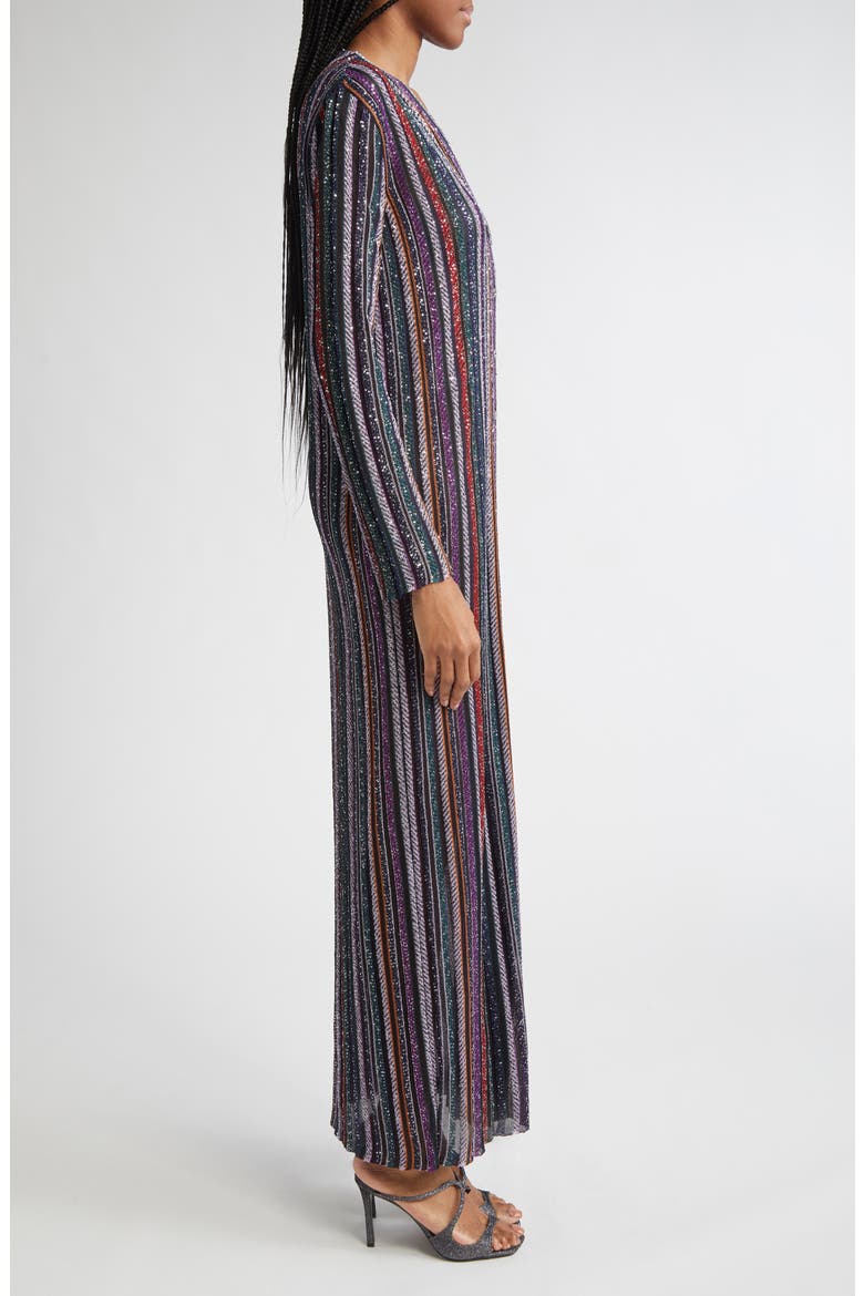 Sequin Stripe Metallic Cardigan, Alternate, color, MULTI ORANGE PURP BLK TONES
