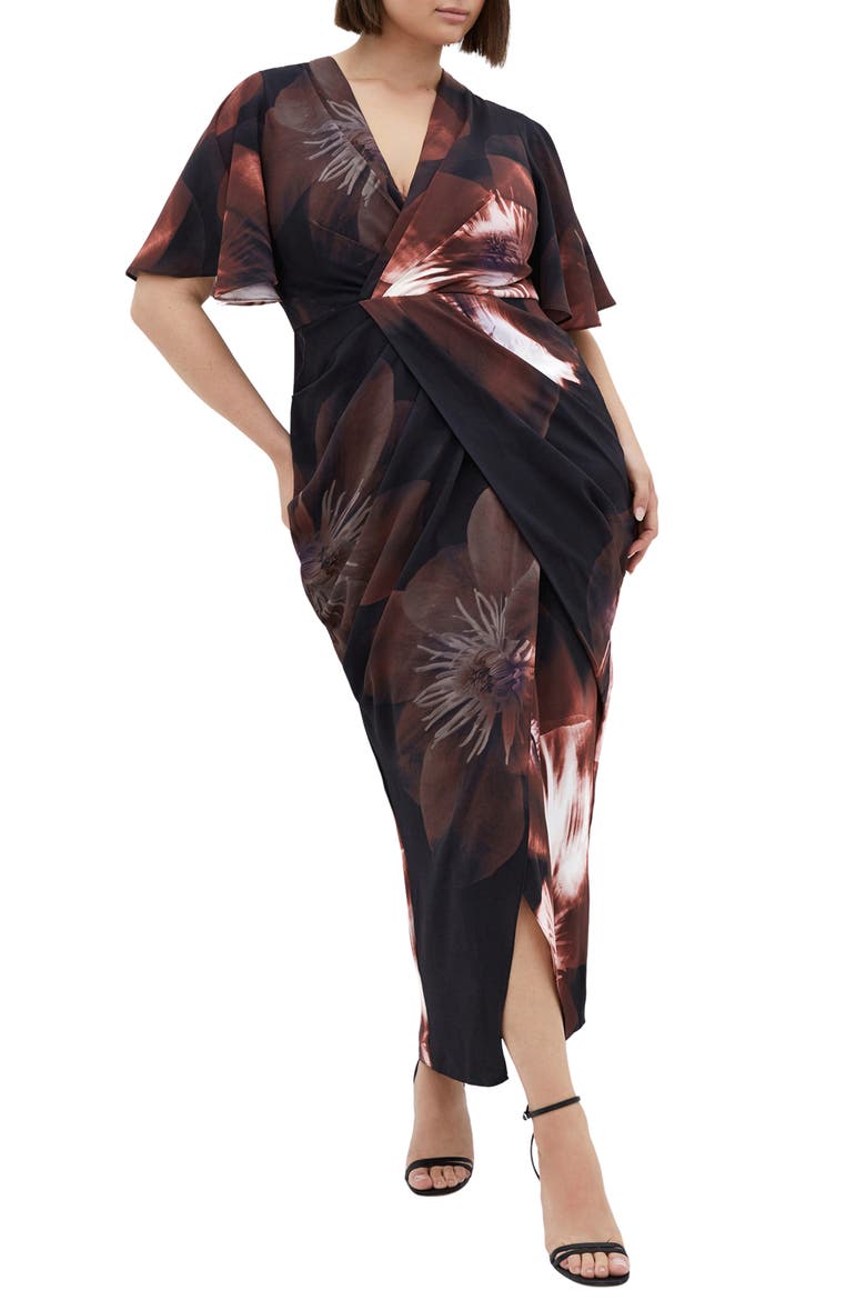 Braelynn Floral Print Maxi Dress, Main, color, SUEDED ROSE