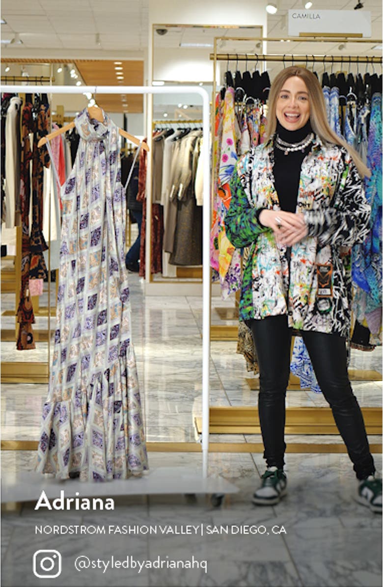 Melissa Sea Diamond Halter Silk Maxi Dress, sales video thumbnail