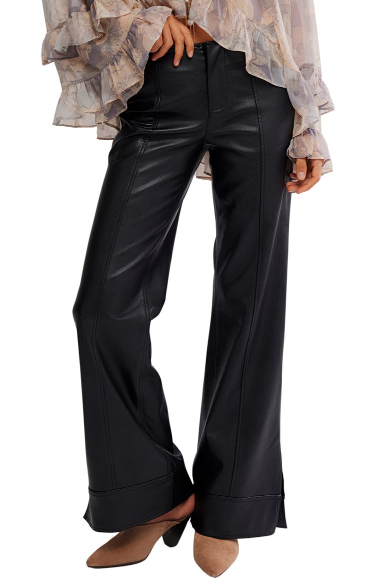 Glow Up Faux Leather Pants, Main, color, BLACK