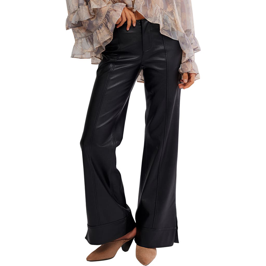 Free People Glow Up Faux Leather Pants In Black