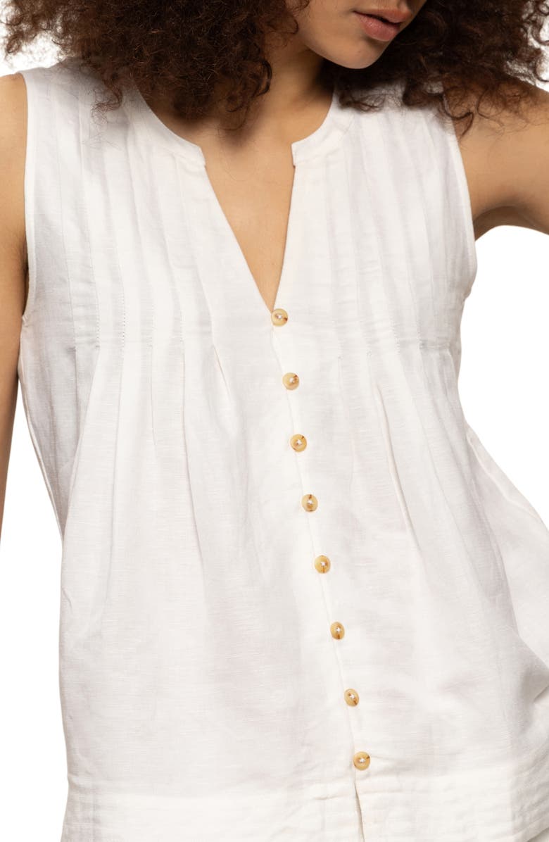 Sanctuary The Harmony Pintuck Pleat Linen Blend Tank, Alternate, color,