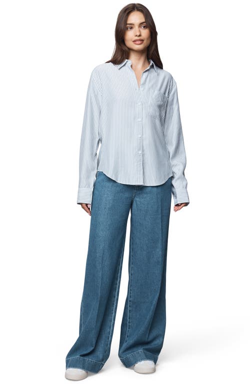 Splendid Kenna Stripe Relaxed-fit Button-up Shirt In Blue