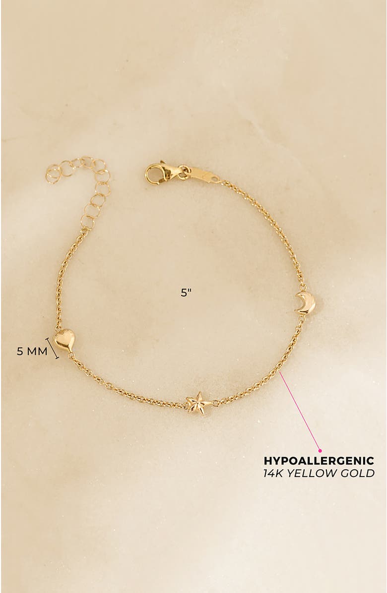 In Season Jewelry 14k Polished Puffed Shapes Bracelet, Alternate, color, Gold