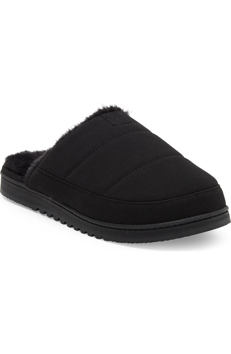 NORDSTROM RACK Keegan Faux Fur Lined Quilted Scuff Slipper, Main, color,