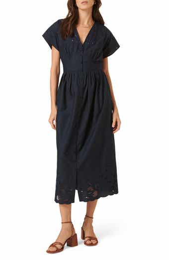 Nobody's Child Levi Embroidered Organic Cotton Midi Dress