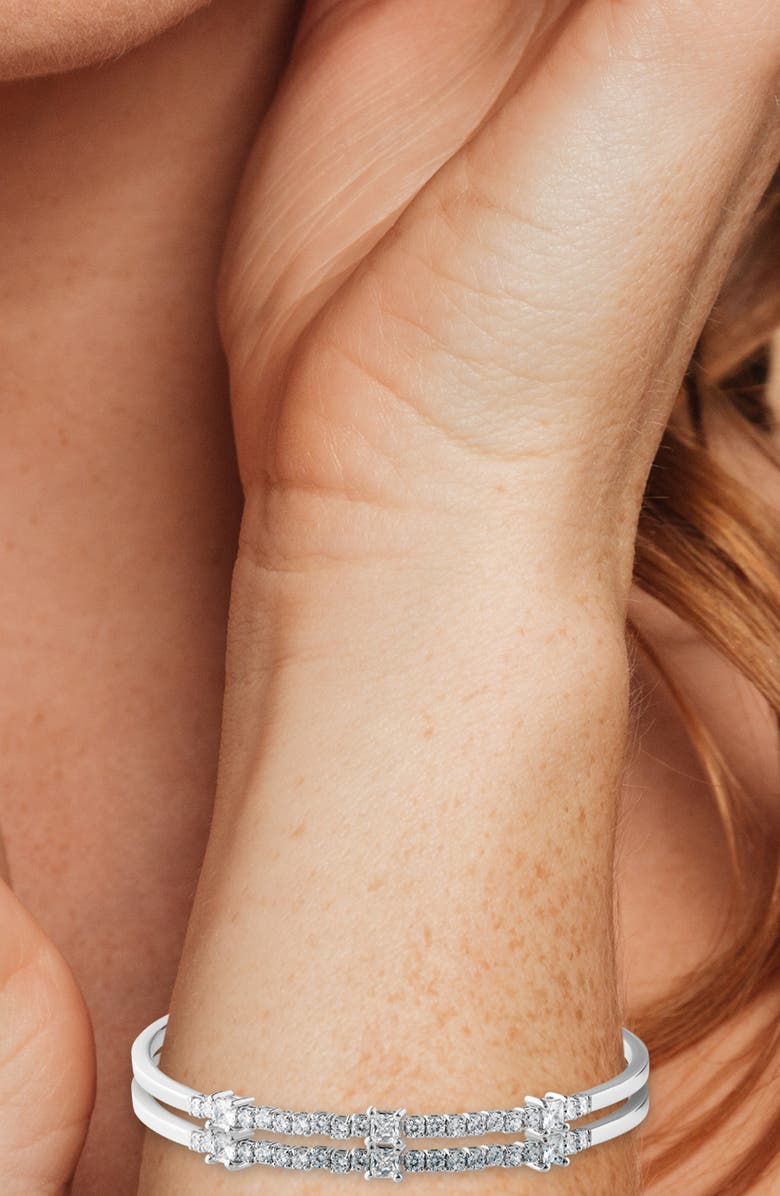 CZ by Kenneth Jay Lane 2-Pack Square Cut CZ Flex Wrap Bracelet, Alternate, color, 