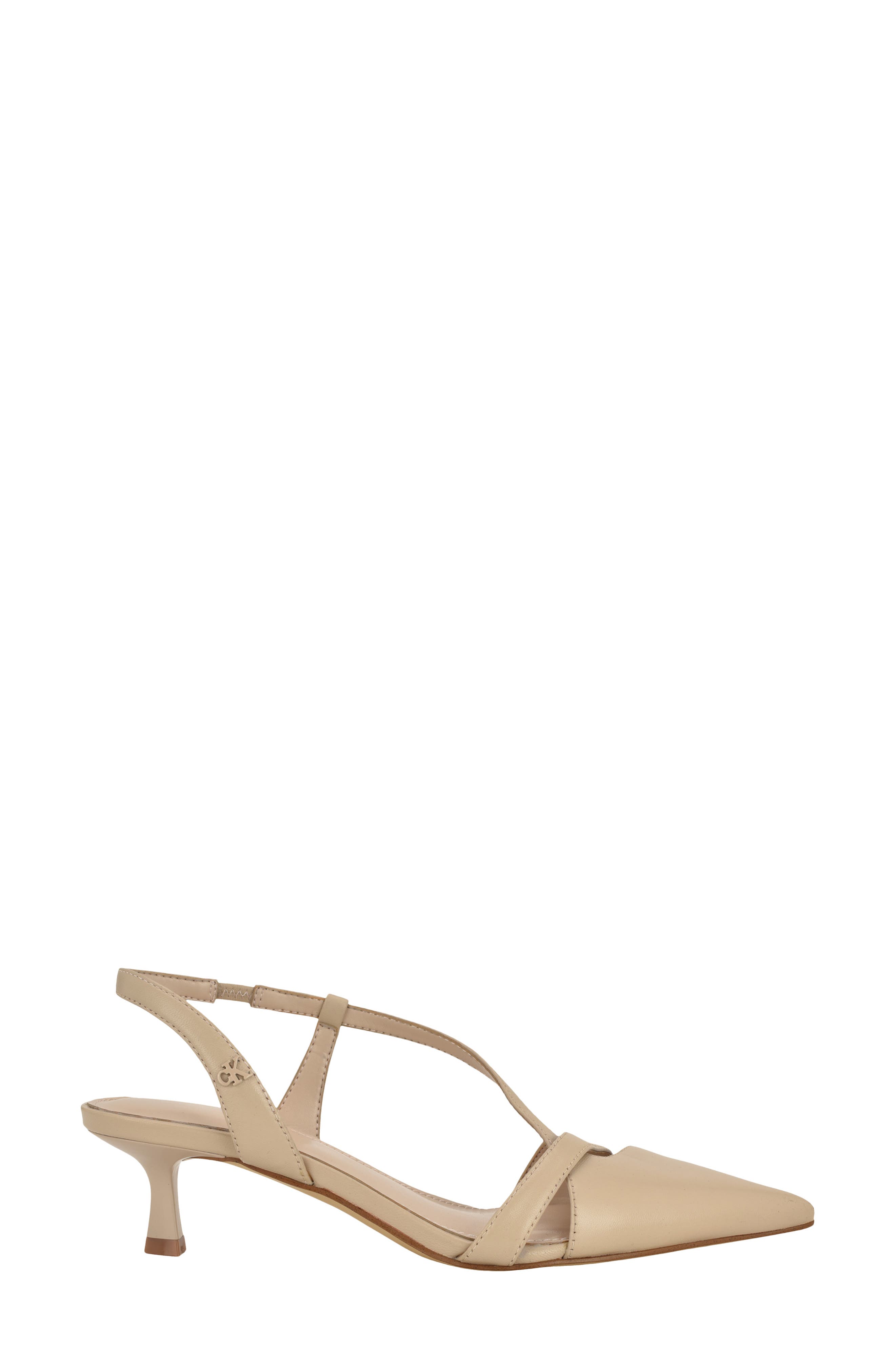 Arlanna Slingback Pointed Toe Kitten Heel Pump, Alternate, color, LIGHT NATURAL LEATHER