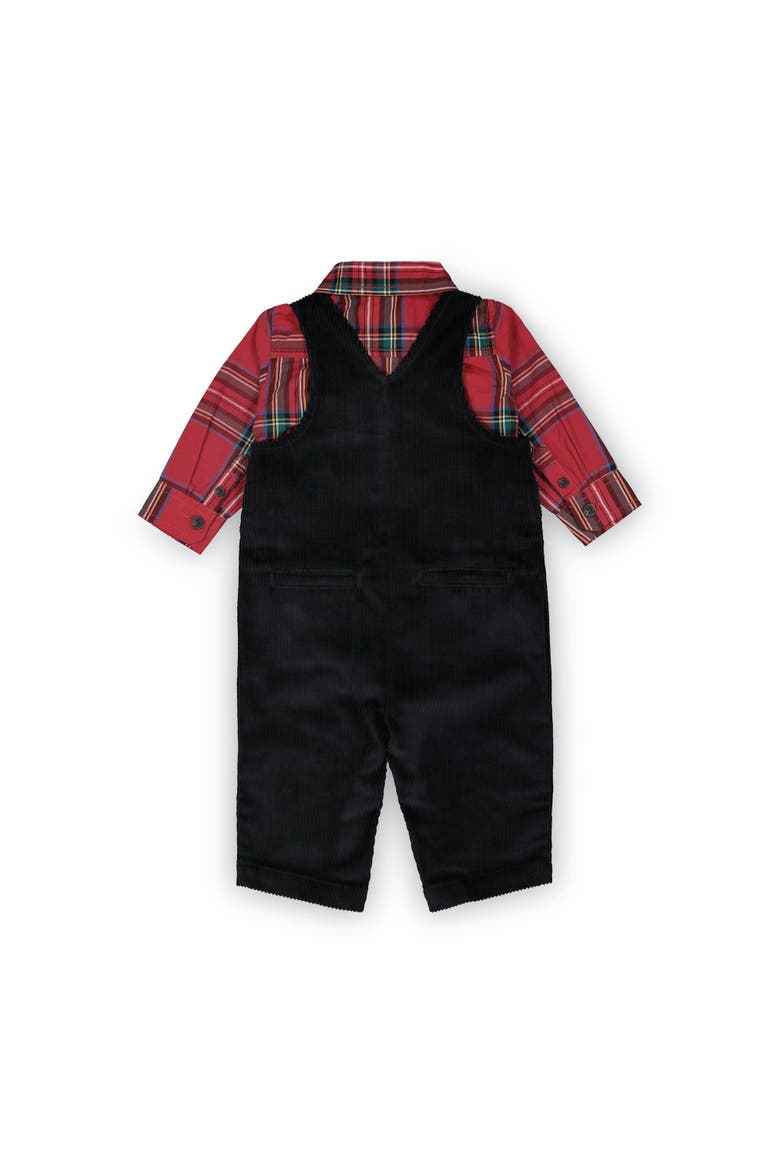 Baby Dapper Overall Set, Infant, Alternate, color, Red Holiday Tartan Black Set