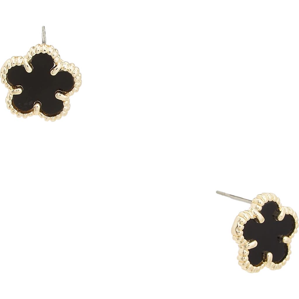 Juvell Onyx Clover Stud Earrings In Black
