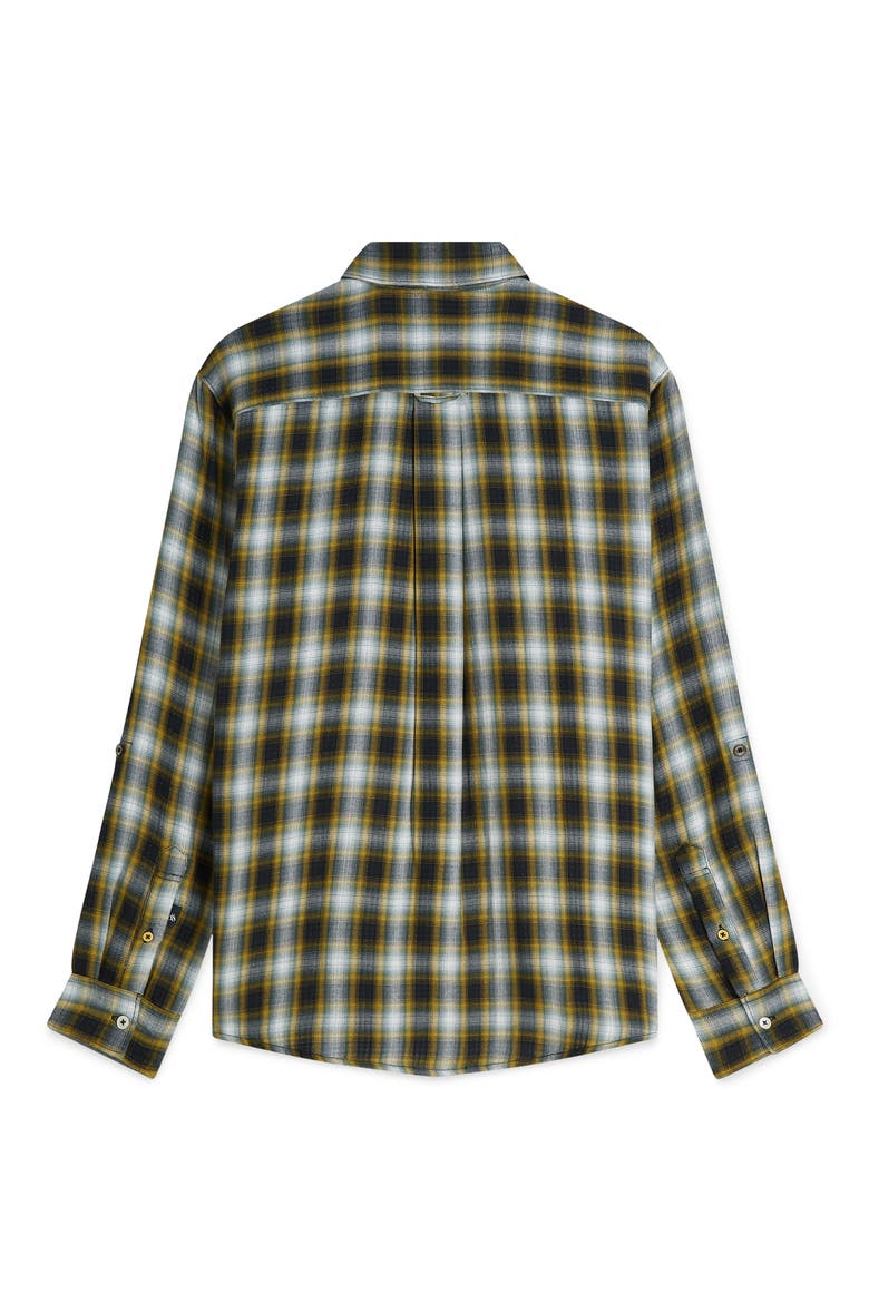 Relaxed Fit Plaid Double Face Cotton Button-Up Shirt, Alternate, color, METEORITE CHECK