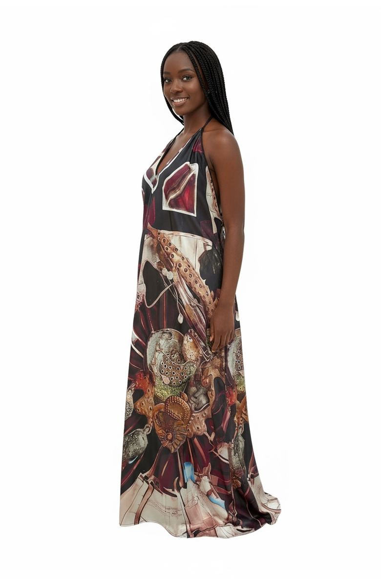 Lunaversoul Machina Afrofuturism Halter Dress, Alternate, color, Multicolor