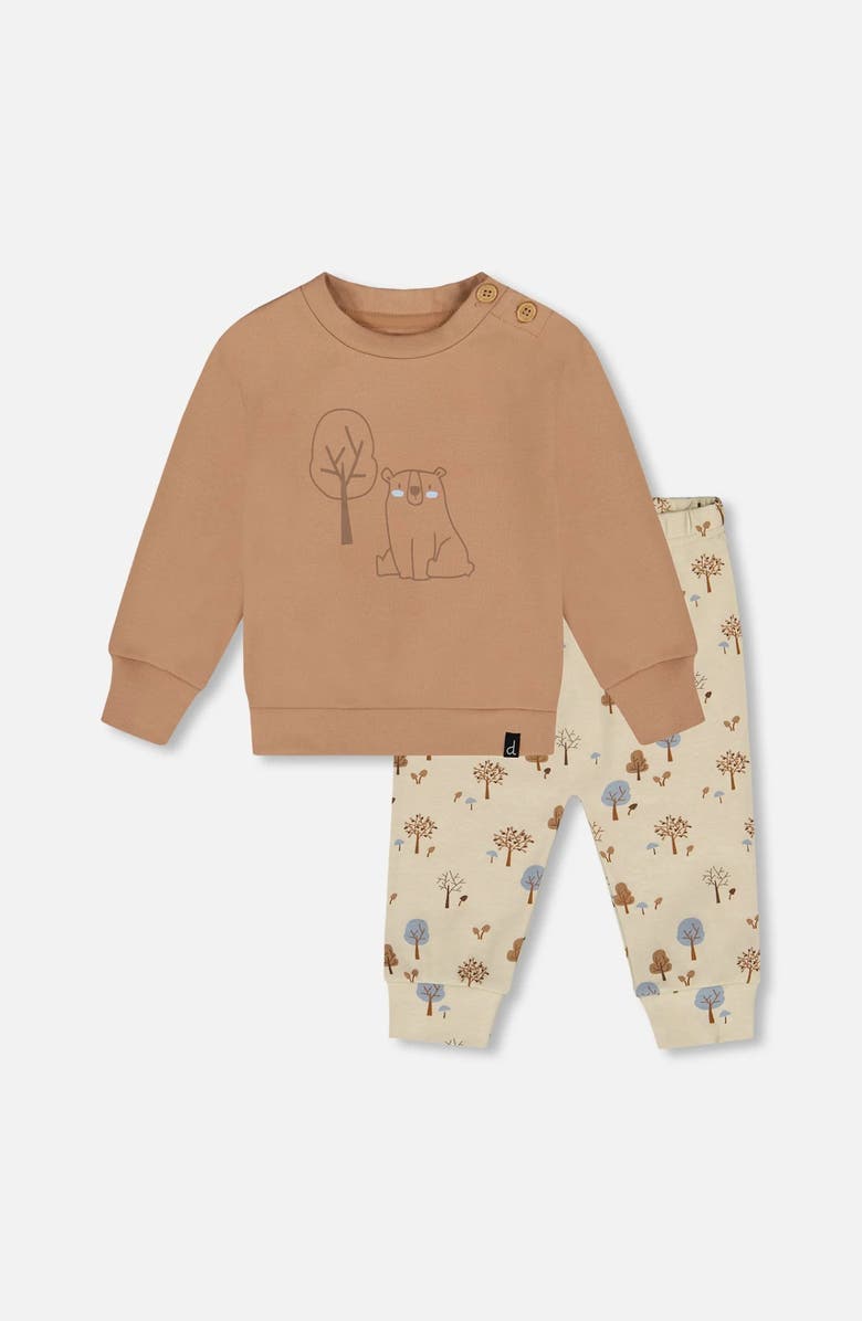 Deux par Deux Organic Cotton Pant and Top Set Tree, Main, color,