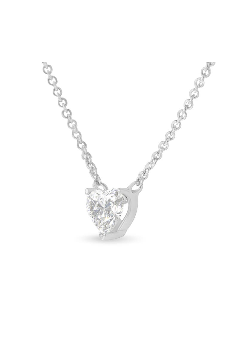Haus of Brilliance 14k White Gold 1/4 Cttw Lab Grown Heart Shape Diamond Solitaire Pendant Necklace, Alternate, color, White