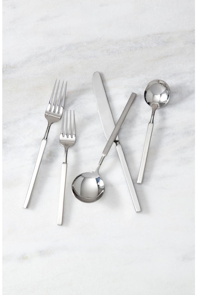 Jaxson Mirrored 20-Piece Flatware Set, Alternate, color, SILVER