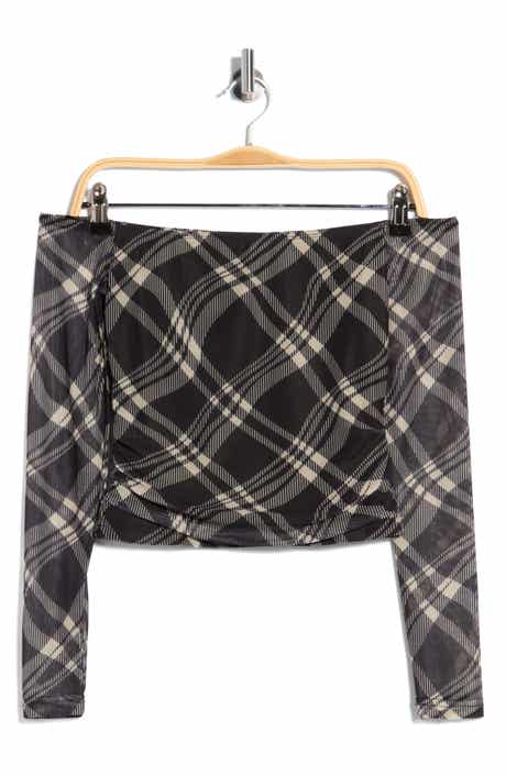 Siarah Off the Shoulder Mesh Top