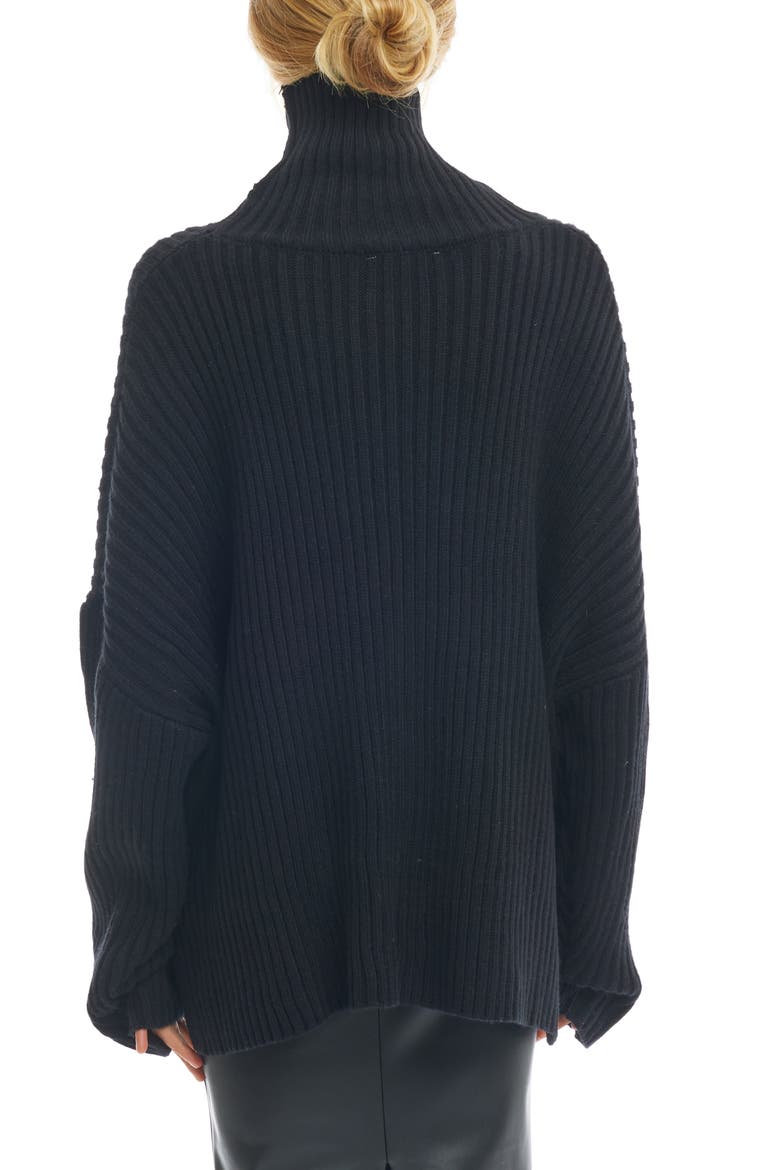 Casey Oversize Turtleneck Sweater, Alternate, color, BLACK