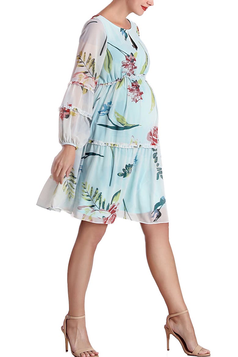 Aliz Long Sleeve Maternity Babydoll Dress, Alternate, color, Multicolored