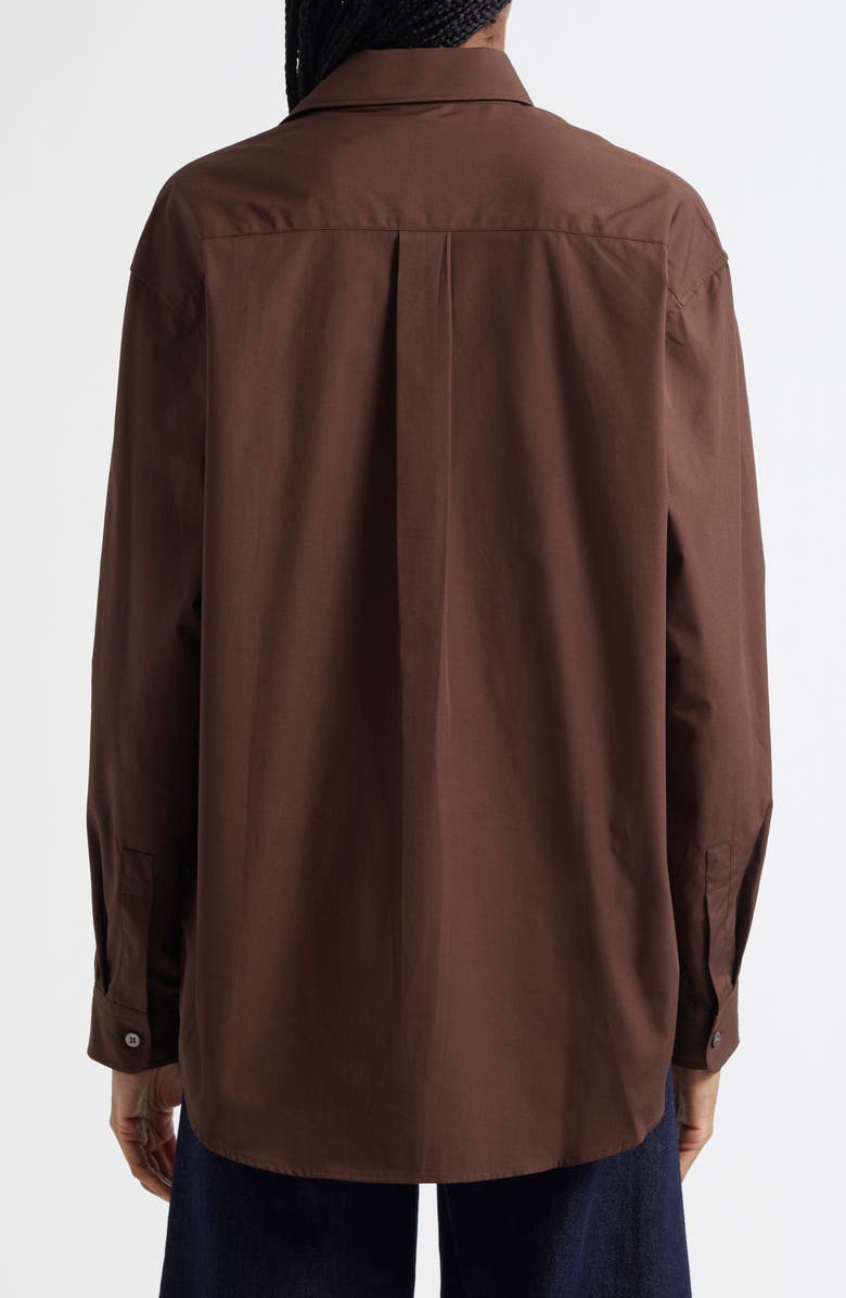 Sporty & Rich SRC Oversize Cotton Poplin Button-Up Shirt, Alternate, color, 