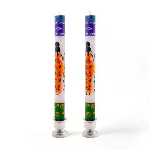 African Ladies Painted Candles - Set of 2