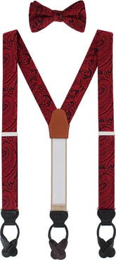 Trafalgar Sobee Paisley Silk Brace and Bow Tie Set
