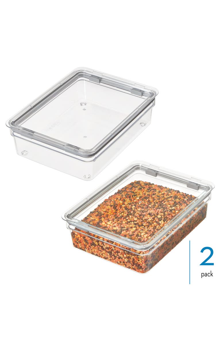 iDesign Large Food Storage Bin with Airtight Lid - Set of 2 - Clear, Alternate, color, Clear