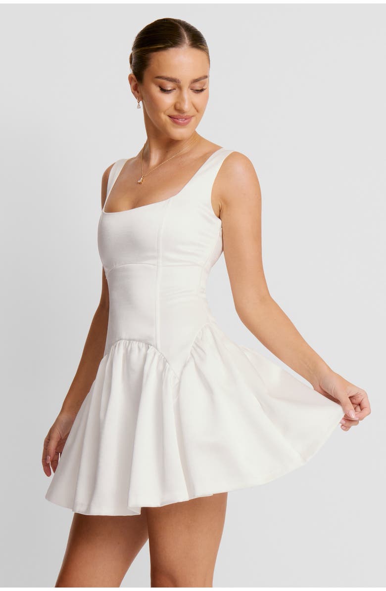 Six Stories Scoop Neck Sleeveless Skater Mini Dress, Main, color, White