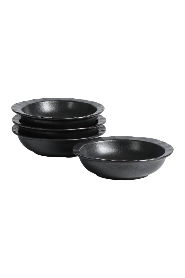 Oasis Stoneware 4-Piece Pasta Bowl Set, Alternate, color, Black