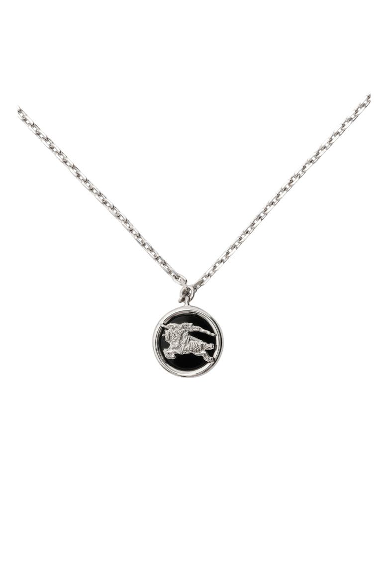 Knight Coin Necklace, Alternate, color, Silver/black