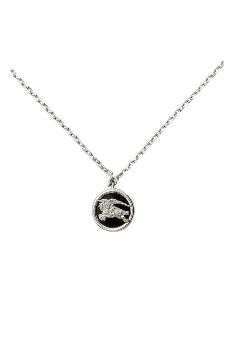 Burberry EKD Coin Necklace, Alternate, color, Silver/Black