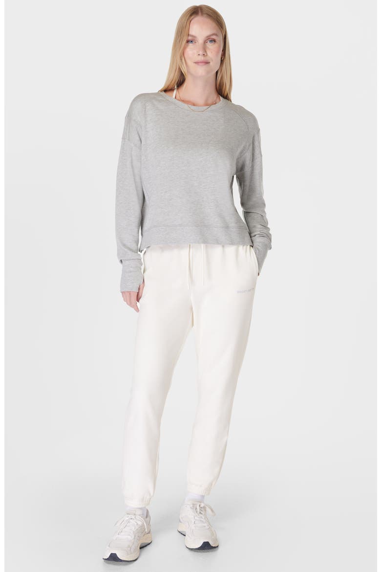 After Class Organic Cotton Blend Longline Sweatshirt, Alternate, color, LIGHT GREY