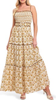 FLYING TOMATO Belted Cotton Midi Dress
