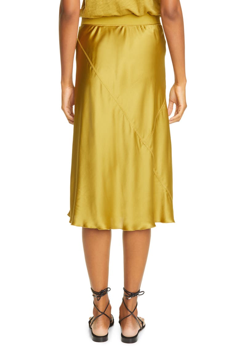 Pull-On Silk Skirt, Alternate, color, ANTIQUE GOLD