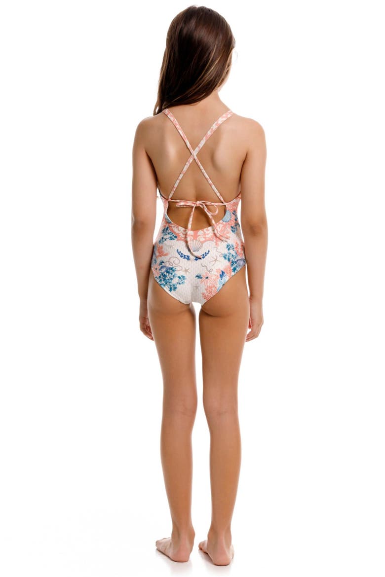 Kids' Amina UPF 50 One-Piece Swimsuit, Alternate, color, RED