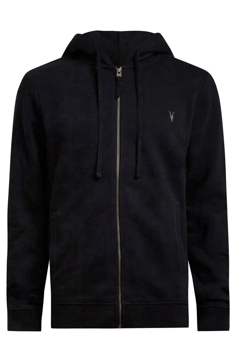 AllSaints Raven Zip Hoodie, Alternate, color, Black