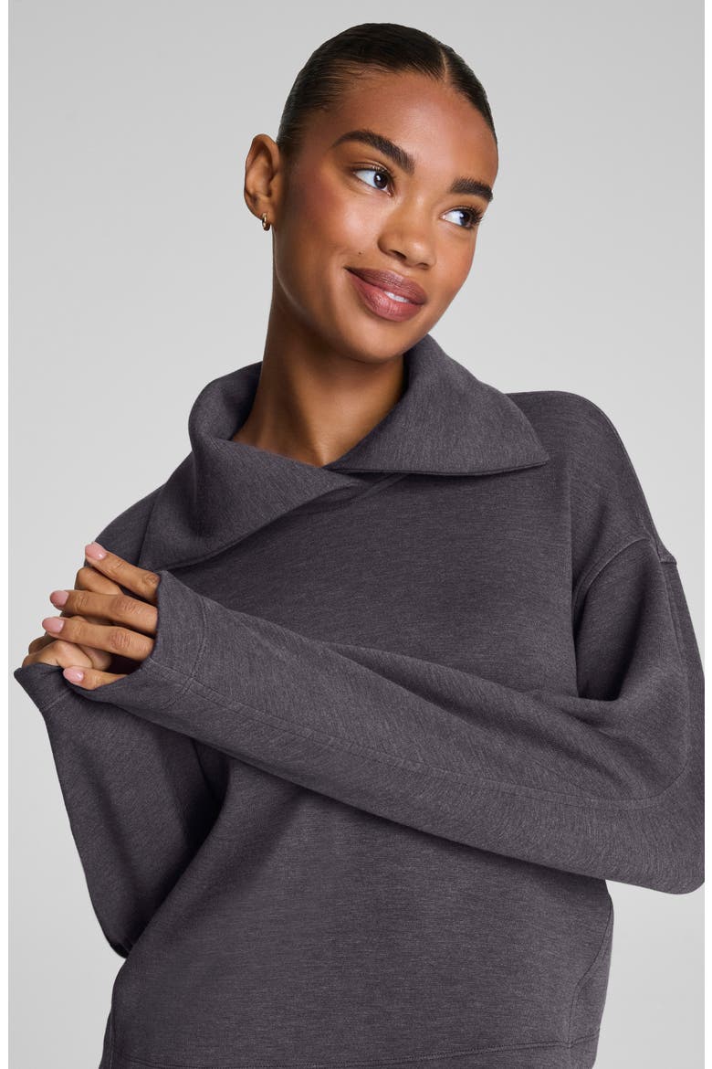 AirEssentials Brushed Collar Sweatshirt, Alternate, color, HEATHER STORM