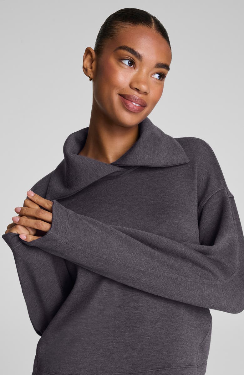 SPANX<sup>®</sup> AirEssentials Brushed Collar Sweatshirt, Alternate, color, Heather Storm