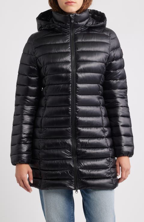 Miri Water Repellent Quilted Puffer Jacket with Removable Hood