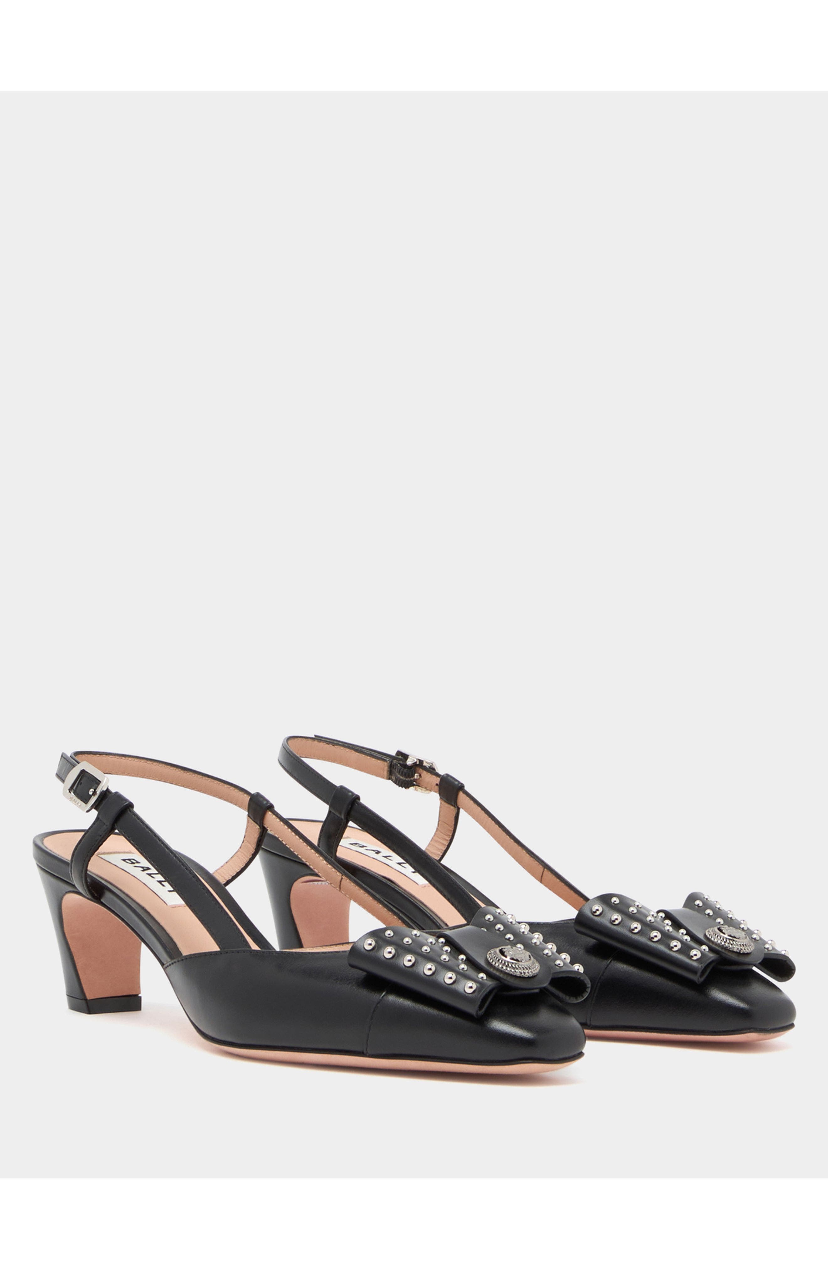 Bally B-Bow Slingback Pump in Calf Leather, Alternate, color, Black