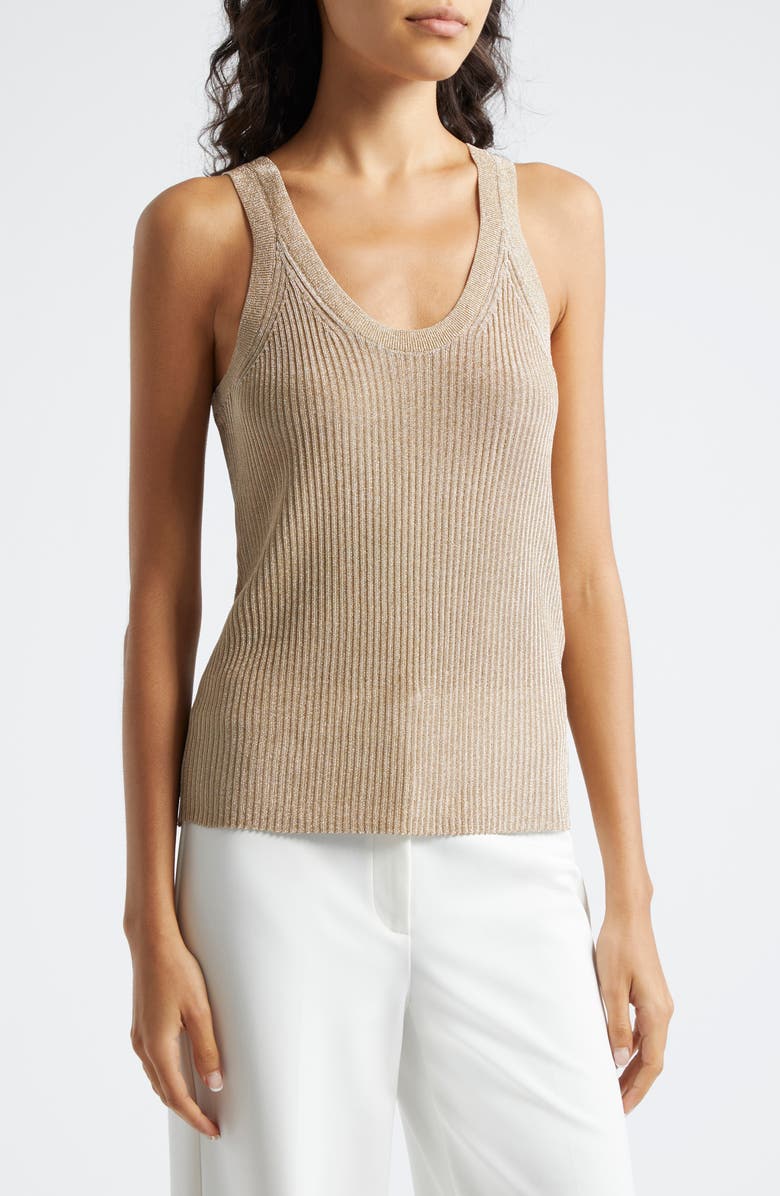 Reiss Imogen Metallic Sweater Tank, Alternate, color, Gold